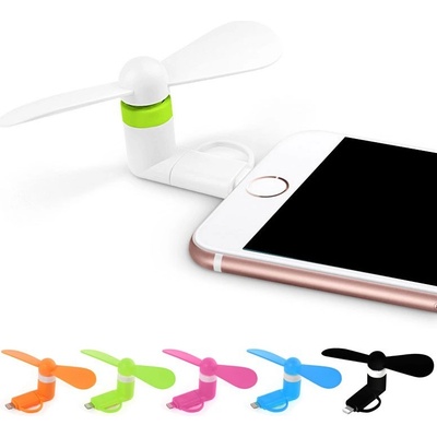 Mini ventilátor pre Android, iPhone 5S, 6S, 6S Plus 2 v 1