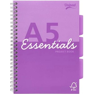 Pukka Pad Спирална тетрадка, A5, с правила, 100 страници, PUKKA PAD "Unipad Essentials Project Book", смесена ESS-PROBA5AST (ESS-PROBA5AST)