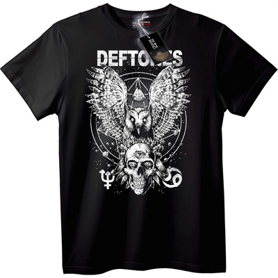 NOONEBRAND Тениска Deftones Сова и Череп - XS, Black