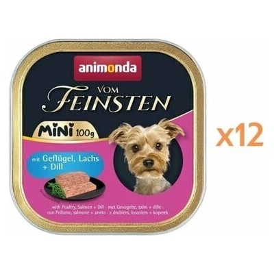Animonda Vom Feinsten Mini s hydinovým mäsom lososom a kôprom 12 x 100 g