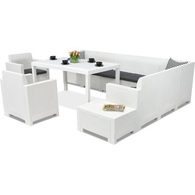 BICA Комплект мебели от бял ратан Nebraska Comida Max 9 Bica (BCNEB9BL)