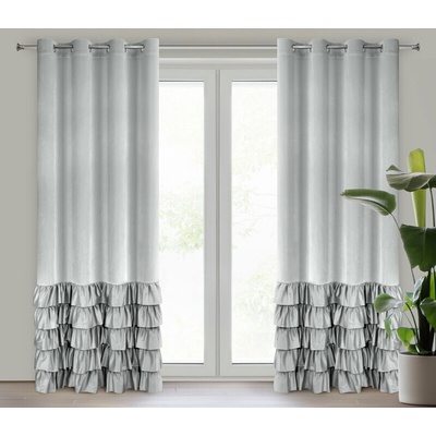Takoy Záves CARLI z velúru zdobený jemnými volánmi 140 x 250 cm-HF-454056 | 140 x 250 cm