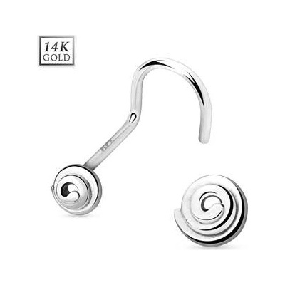 Šperky4U zlatý piercing do nosu spirála ZL01021-WG
