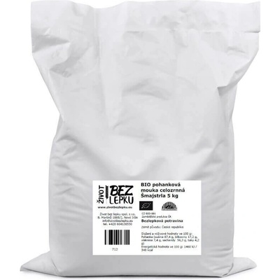 Život bez lepku BIO pohánková múka celozrnná Šmajstrla 5 kg