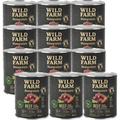 Wild Farm Monoprotein Beef hypoalergénne 12 x 800 g