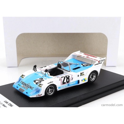 Trofeu Lola T294 1994cc S4 Team Societe Racing Organisation Course N 28 24h Le Mans 1975 Francois Servanin Jacques Henry Albert Dufrene Bílá Světle Modrá 1:43