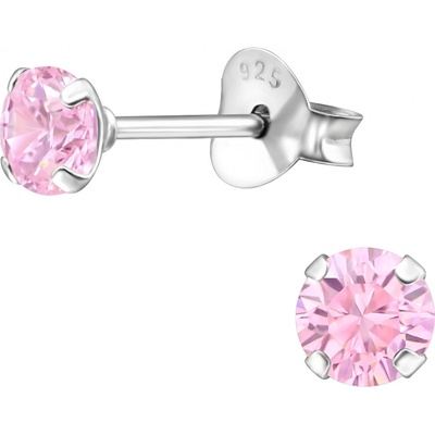 Olivie Stříbrné 4 mm náušnice PINK 9845