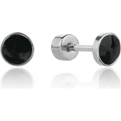Šperky Jan Kos Jan Kos jewellery Náušnice z oceli s černým zirkonem STA-397