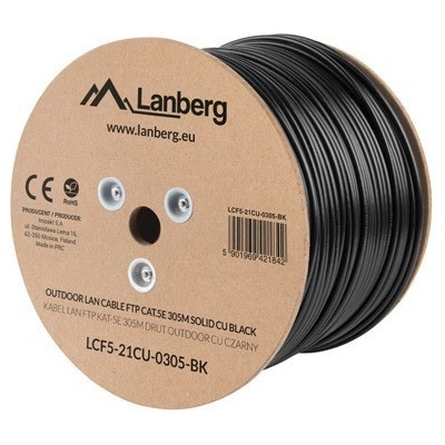 Lanberg LCF5-21CU-0305-BK drát, 305m