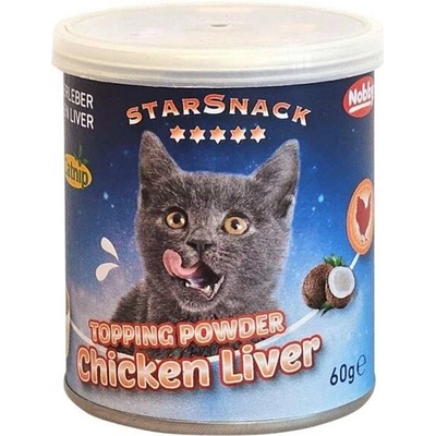Nobby StarSnack Topping přášek kuraciecí játra s mačací mátou 60 g