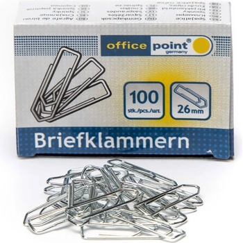 Кламери никелирани 26 mm Office Point 100 бр (1903004-1402610-00)