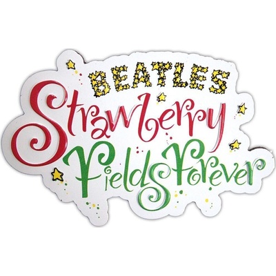 The Beatles Strawberry Fields Forever Logo Embossed Магнит (BEATMAG89)