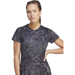 ADIDAS Тениска Run Icons 3 Bar Logo Allover Print Running