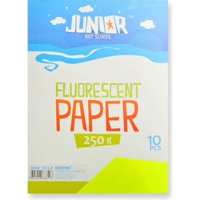 Dekorační papír Fluo žlutý A4, 10ks, 250g