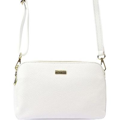 Tříoddílová malá kožená crossbody kabelka Mia More no. 046 bílá