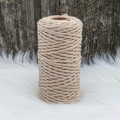 Velká vlna Macrame 1,5mm Capuccino se zlatem