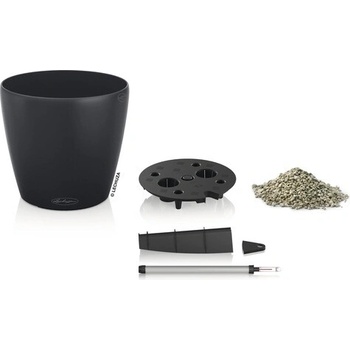 Lechuza Samozavlažovací kvetináč Classico Color plast 28 x 26 cm tm.sivý