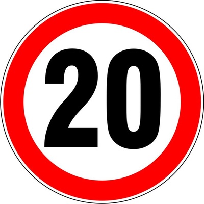 RAFO Samolepka Nejvyšší rychlost 10, 15, 20 - 300, průměr 20 cm Varianta: 20