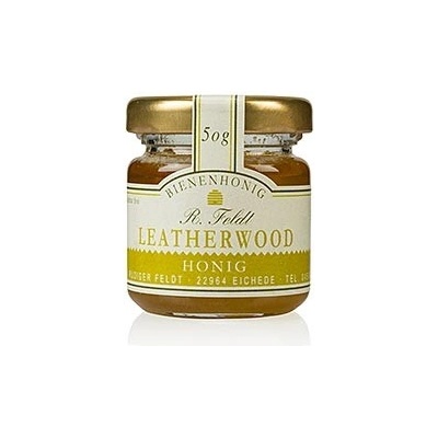 Rüdiger Feldt Imkerei + Bienenprodukte Med Leatherwood tmavý tekutý vysoce aromatický porcovaný ve sklenici 50 g
