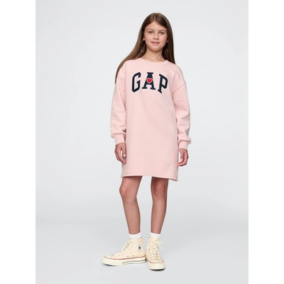 GAP dětské mikinové oversize šaty s logem růžová