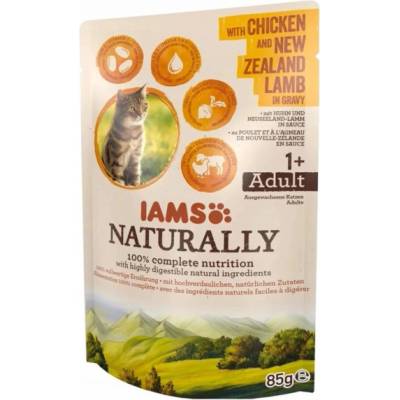 Iams Cat Adult kuře & jehněčí v omáčce 85 g