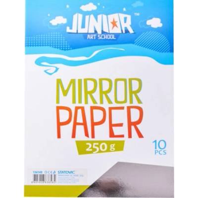 JUNIOR-ST Dekorační papír A4 10 ks stříbrný lesklý 250 g