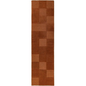 Flair Rugs Теракотена ръчно изработена вълнена пътека 60x230 cm Checkerboard - Flair Rugs (503119382618)