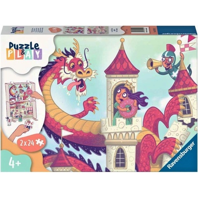 Ravensburger 055951 & Play Drak na zámku 2x24 dílků