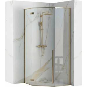Rea Душ кабина Rea Diamond с петоъгълна врата, 90x90, златиста (5902557355822)