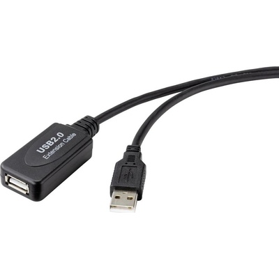 Renkforce RF-4535084 USB, USB 2.0 USB-A zástrčka, USB-A zásuvka, 1m, černý