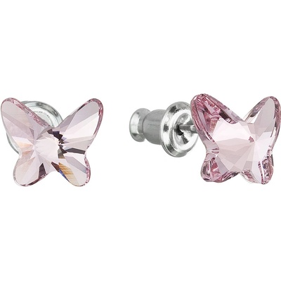 Pavona Náušnice bižuterie se Swarovski krystaly růžový motýl 51048.3 light rose