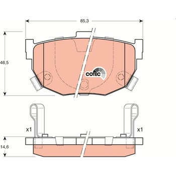 Sada brzdových platničiek kotúčovej brzdy TRW GDB3170