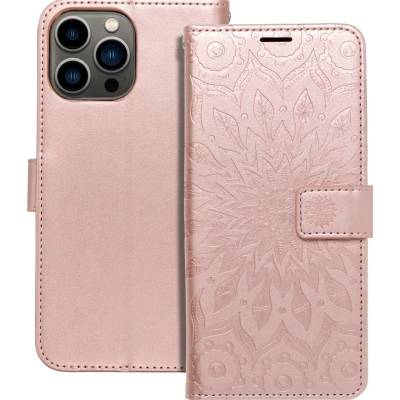 MEZZO Книга калъф за IPHONE 13 PRO MAX mandala rose gold (566131)