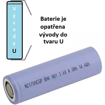 BAK N21700CGP Li-Ion 21700, 3,6V 4000 mAh max 40A vývody U