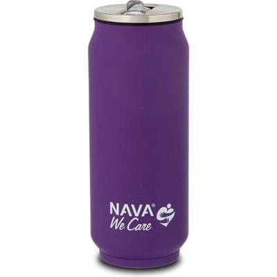 Nava termohrnček so slamkou 500 ml nerez fialový
