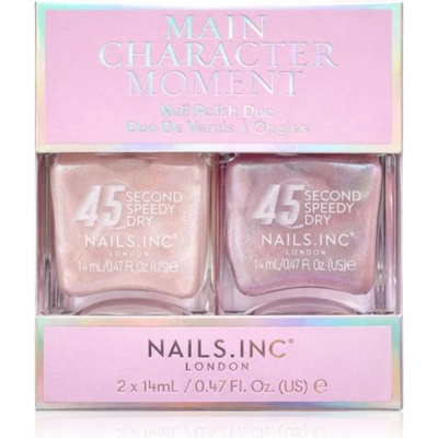 Nails Inc. Nails Inc. 45 Second Speedy Gloss лак за нокти ДУО ОПАКОВКА цвят Main Character Moment 2x14ml
