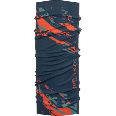 Trollkids Детски шал Trollkids Kid's Northern Lights Multitube Neckerchief - Dusky Turquoise / Dark Navy / Glow Orange - размер One Size (203-2624-0111)