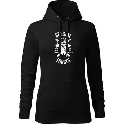 DRAGOWA дамски суитшърт с качулка, Special Forces, черен, 320г/м2 (5890)