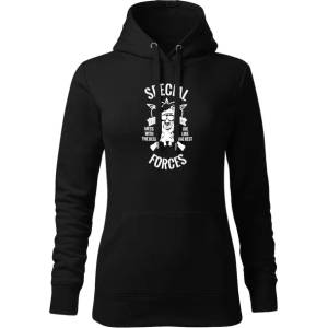 DRAGOWA дамски суитшърт с качулка, Special Forces, черен, 320г/м2 (5890)
