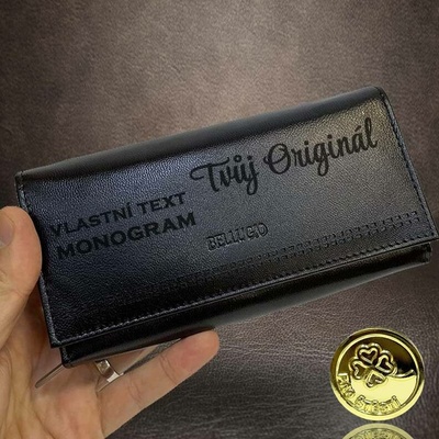 Dámská kožená peněženka BELLUGIO LEATHER s vlastním textem Stylový a osobní dárek monogram a text