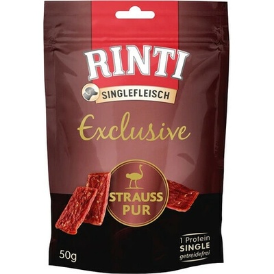 RINTI Singlefleisch Exclusive Snack Pštrosia pochúťka so pštrosom pre psov 50 g