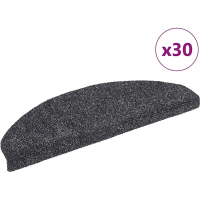 vidaXL Изтривалки за стълби, самозалепващи се, 30 бр. , 65x21x4 см, тъмносиви, полукръгли, големи (3365656)