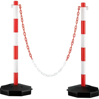 Mobilní zábrana Wiltec – 80 × 28 × 28 cm, 1,4 m, červená (65192)