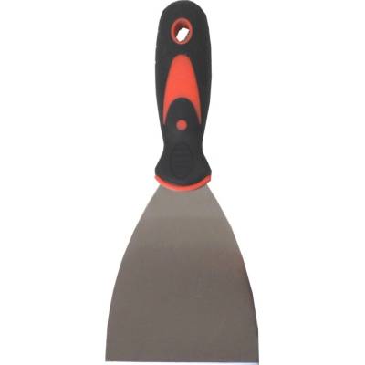 TOPTRADE špachtľa nerezová, s gumenou, ergonomickou rukoväťou, 62 mm, profi