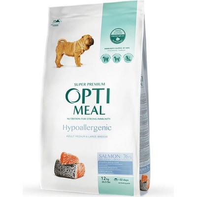 Optimeal Adult HIPOALERGIC suché krmivo s lososom12 kg