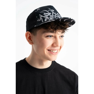 Reporter Young s celoplošným graffiti potiskem a síťkou černá
