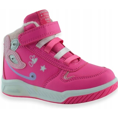 American Club ES162-24 dívčí zimní blikací boty růžové