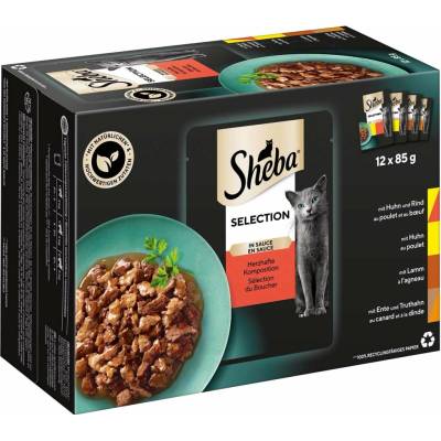 Sheba Selection Herzhafte Komposition v omáčce, multipack 96 × 85 g