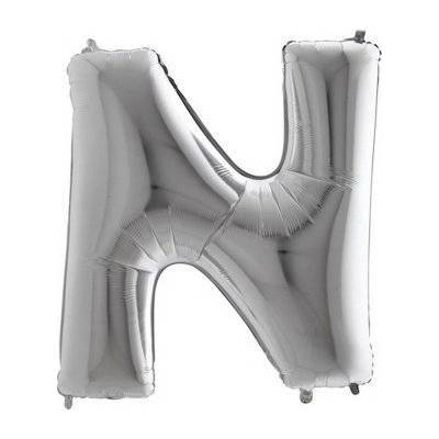 GRABO Písmeno "N" stříbrné 102cm 40" fóliový balónek