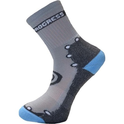DT KBS KIDS BAMBOO SOX detské turistické ponožky šedá modrá
